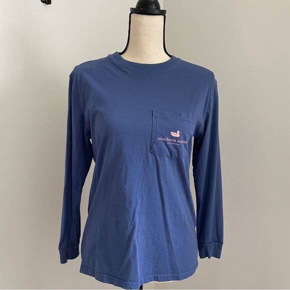 Southern Marsh Blue size Large T-Shirt Paper Mountains Long Sleeve Kid’s Unisex - Picture 3 of 7